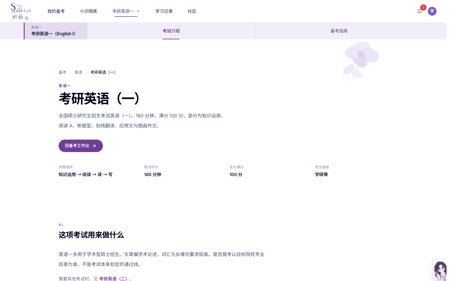 考研英语一（English I）考试介绍页