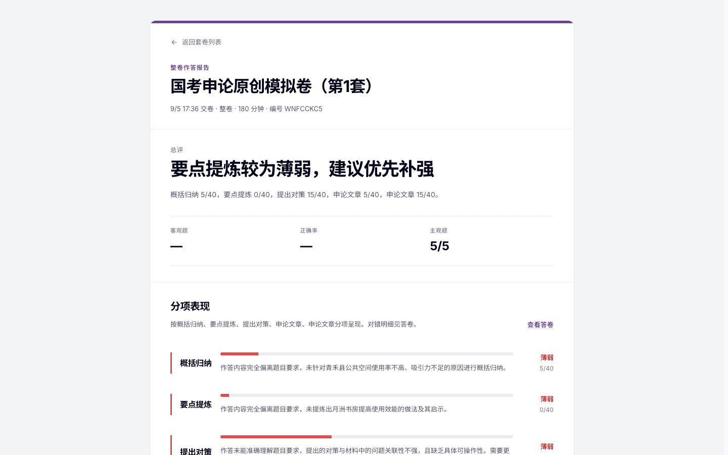国家公务员考试(国考)的申论真题整卷报告与交给小识